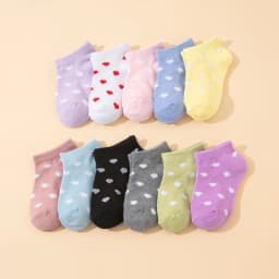 15Pairs Kids Ankle Socks Assorted Colors Striped Polka Dot Print Soft Cotton Breathable Low Cut Casual Socks for Girls & Boys