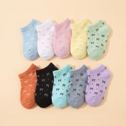 15Pairs Kids Ankle Socks Assorted Colors Striped Polka Dot Print Soft Cotton Breathable Low Cut Casual Socks for Girls & Boys