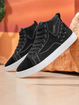 Men's high top lace up canvas shoes, breathable and soft soled, comfortable running shoes, outdoor sports shoes