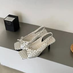 2026 Summer Women Floral Polka Dot Slingback Sandals Square Open Toe Elegant Ladies Office Daily Dating Dress Fashion Pumps