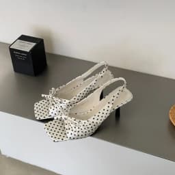 2026 Summer Women Floral Polka Dot Slingback Sandals Square Open Toe Elegant Ladies Office Daily Dating Dress Fashion Pumps