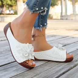 Women's Thick Sole Wedge Sandals, Summer Versatile Comfortable Beach Shoes, Lightweight Breathable Indoor Outdoor Slippers