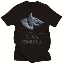 40K Space Werewolf T-shirt featuring the Astartes Legion Horus Rebellion wolf head graphic and Vika Fenryka lettering