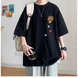 Men's Versatile, Trendy, Loose-Fit, and Comfortable T-Shirt — 100% Cotton with Printed Pattern