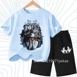2026 Gift Boys Children's Summer Short Sleeves Tshirt Jul T Shirt set Graphic Y2k Tops Clothing Harajuku Graphic Casual T-shirt