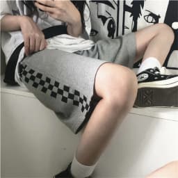 Checkerboard Casual Men Summer Thin American Retro Sports Straight Five-point Pants
