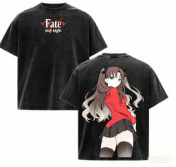 Fate stay night Washed T shirt 2026 New Model personality Clothes shirt Year round clothing Streetwear Trendy Vintage Breathable