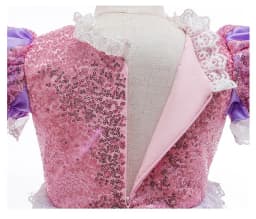 2026 Summer Girls Birthday Rapunzel Puffy Princess Dress Purple Sequin Lace Elegant Frock Kid Party Role Play Halloween Costume