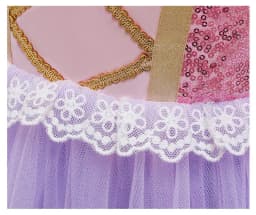 2026 Summer Girls Birthday Rapunzel Puffy Princess Dress Purple Sequin Lace Elegant Frock Kid Party Role Play Halloween Costume