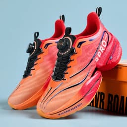 Performance Running Shoes Men Women Carbon Plate Lightweight Rubber Outsole Breathable Mesh Sneakers for Athletic Training