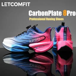 Performance Running Shoes Men Women Carbon Plate Lightweight Rubber Outsole Breathable Mesh Sneakers for Athletic Training