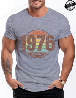 Retro 1976 Shirt Unisex Vintage 1976 Graphic T-Shirt for Women Men Casual O Neck Short Sleeve Tee 1976 Birthday Streetwear Tops