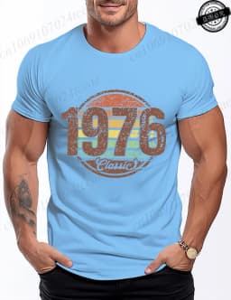 Retro 1976 Shirt Unisex Vintage 1976 Graphic T-Shirt for Women Men Casual O Neck Short Sleeve Tee 1976 Birthday Streetwear Tops