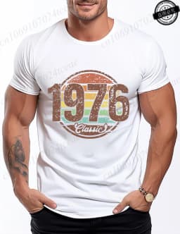 Retro 1976 Shirt Unisex Vintage 1976 Graphic T-Shirt for Women Men Casual O Neck Short Sleeve Tee 1976 Birthday Streetwear Tops