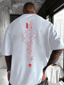 Constellation Arrow Geometric Graphic Tee Men Breathable 100% Cotton Perfect Summer Streetwear Trendy Mystical Astrology Style
