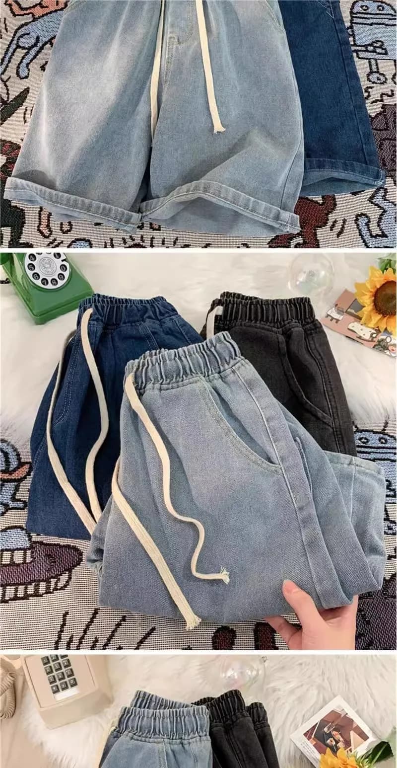 2026 New Men's Denim Shorts Summer Thin Lightweight Casual Street Straight Loose Work Outdoor Fashion Urban Workwear Shorts