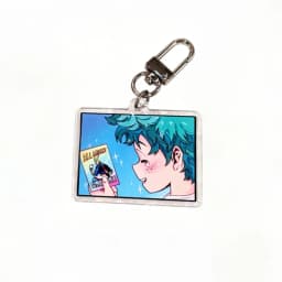 Anime Acrylic Keychain - Izuku Midoriya Green Hair Boy & Katsuki Bakugo Blonde Boy Charms - Acrylic Keyring for Fans