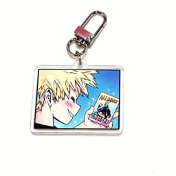 Anime Acrylic Keychain - Izuku Midoriya Green Hair Boy & Katsuki Bakugo Blonde Boy Charms - Acrylic Keyring for Fans