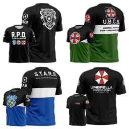 Movie Resident Evil Umbrella R.P.D. Sport U.B.C.S. Quick-dry Breathable 3D Print Men T-shirt Harajuku Parent-Child Short Sleeve