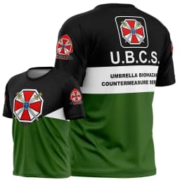 Movie Resident Evil Umbrella R.P.D. Sport U.B.C.S. Quick-dry Breathable 3D Print Men T-shirt Harajuku Parent-Child Short Sleeve