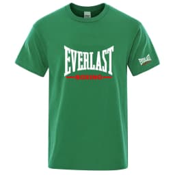 EVERLAST Boxing Logo Graphic T-Shirt Men Black Crew Neck Short Sleeve Casual Sports Training Streetwear Top