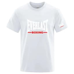 EVERLAST Boxing Logo Graphic T-Shirt Men Black Crew Neck Short Sleeve Casual Sports Training Streetwear Top