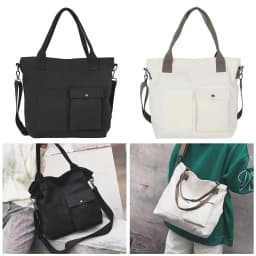 New Canvas Memorial Black Handbag Large Capacity Black Shoulder Bag Tote Bag Women's