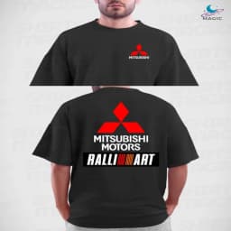 Mitsubishi Ralliart T-shirt, graphic design on the front and back, unisex, 100% cotton - Magic Racing