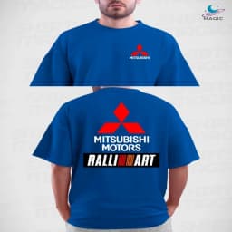 Mitsubishi Ralliart T-shirt, graphic design on the front and back, unisex, 100% cotton - Magic Racing