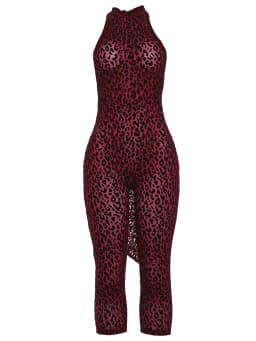Kliou Leopard Print Playsuits Woman Bandage Halter Backless Sleeveless Skinny Peach Hip Hot Girls Street Style Classic Rompers