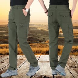 2026 Summer Men's Casual Cargo Trousers Outdoor Sports Pants Multi Pockets Tactical Pant Camping Fishing Men Clothing Thin Style