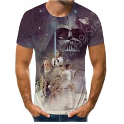 3D Quick Drying Short Sleeve Men's T-Shirt Star Wars 50th Anniversary Adult & Children's Parent-Child T-Shirt