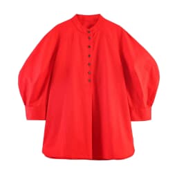 KONDALA Elegant Chic Red Midi Skirt Set Women Minimalist Trendy Puff Sleeve Shirt, Drawstring Skirt 2026 Spring Lady Leisure Set