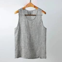Men Cotton Linen Solid Tees Loose Lightweight Sleeveless Breathable Sweat-absorbent Vest Casual Outdoor Fitness Beach Tank Tops
