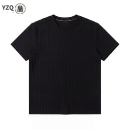 Men Basic Ribbed Crew Neck T Shirt Short Sleeve Casual Business Wear For Men Summer Daily And Office Use