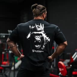 Retro King Gorilla Gym Print T-shirt 100% Pure Cotton Unisex Oversized Short Sleeve Streetwear Casual Top