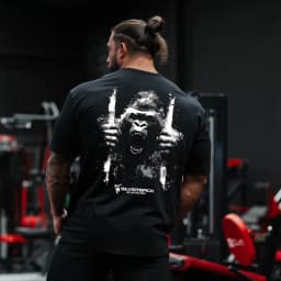 Retro King Gorilla Gym Print T-shirt 100% Pure Cotton Unisex Oversized Short Sleeve Streetwear Casual Top