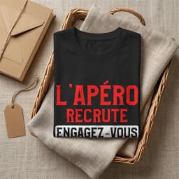 Men L'apero Recrute Engage-Vous T Shirt Aperitif French Quote Cotton Tops Funny Short Sleeve Round Neck Tee Classic T-Shirts