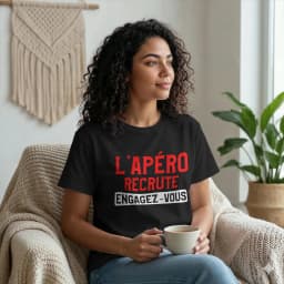Men L'apero Recrute Engage-Vous T Shirt Aperitif French Quote Cotton Tops Funny Short Sleeve Round Neck Tee Classic T-Shirts