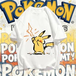 Summer Pokémon Anime Pikachu Brand 100%Pure Cotton Printed T-shirt Men Harajuku Casual Versatile Short-sleeved Y2k Loose