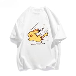 Summer Pokémon Anime Pikachu Brand 100%Pure Cotton Printed T-shirt Men Harajuku Casual Versatile Short-sleeved Y2k Loose