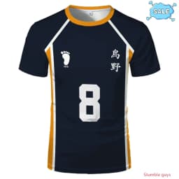 Men Casual Kids Clothes Boys Sportswear Haikyuu Nekoma Anime T-shirt Kuroo Kozume Volleyball Club Uniform Cosplay Tee