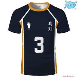 Men Casual Kids Clothes Boys Sportswear Haikyuu Nekoma Anime T-shirt Kuroo Kozume Volleyball Club Uniform Cosplay Tee