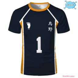 Men Casual Kids Clothes Boys Sportswear Haikyuu Nekoma Anime T-shirt Kuroo Kozume Volleyball Club Uniform Cosplay Tee