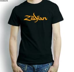 Men Cotton Black T-shirt ZILDJIAN CYMBALS DRUMS T-SHIRT DRUMMER GIUTAR MUSIC TURKISH Hip-Hop Simple Splicing Tee T Shirt Sbz128