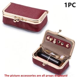 Women's Jewelry Storage Bag Small PU Leather Headphone Bag Ring Necklace Earring Accessory Box Storage Bag Mini Coin Purse