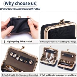 Women's Jewelry Storage Bag Small PU Leather Headphone Bag Ring Necklace Earring Accessory Box Storage Bag Mini Coin Purse