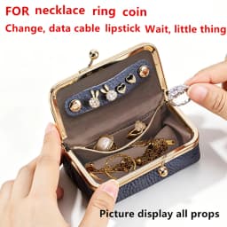 Women's Jewelry Storage Bag Small PU Leather Headphone Bag Ring Necklace Earring Accessory Box Storage Bag Mini Coin Purse