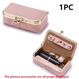 Women's Jewelry Storage Bag Small PU Leather Headphone Bag Ring Necklace Earring Accessory Box Storage Bag Mini Coin Purse