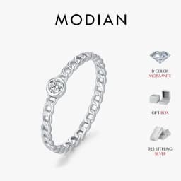 MODIAN Moissanite Lab Diamond Rings 925 Sterling Sliver Trendy Latch Design Rings Finger Rings For Women Office Fine Jewelry